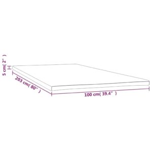 vidaXL Twin XL Mattress Topper 39.4"x79.9"x2" - Breathable Foam Bed Topper with 100% Polyester Skin-Friendly Fabric Cover - Versatile Use & Pain Relief Support