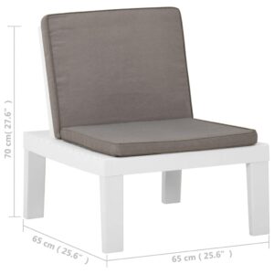 YUHI-HQYD Patio Lounge Chair with Cushion,Outdoor Furniture,Cool Chair,Reclining Outdoor Chair,Patio Lounge Chairs,for Yard, Poolside, Balcony, Terrace, Family,Plastic White