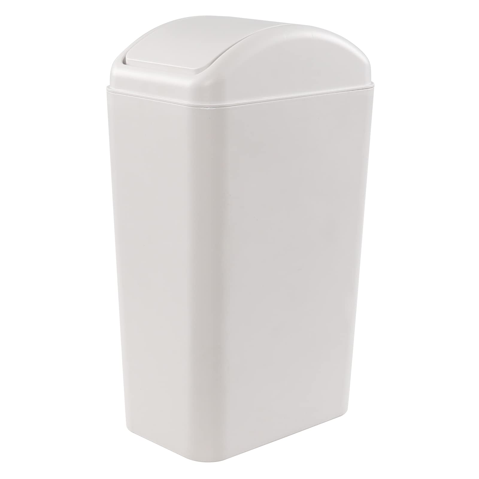 Qqbine 3.5 Gallon Slim Trash Can with Swing Lid, Swing Top Plastic Garbage Bins