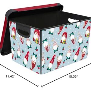 Simplify “Gnome Sweet Gnome Design Storage Bin | Christmas Tote | Holiday Décor Decorations Organizer | Lidded | Stackable | White