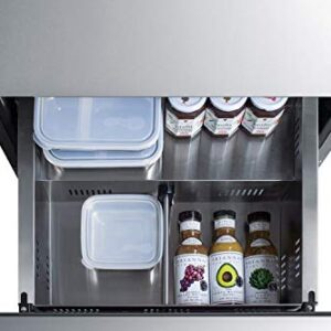 Summit Appliance ADRD24PNR 24" Wide 2-Drawer All-Refrigerator, ADA Compliant; Panel-ready Drawer Fronts (Panels NOT Included); 4.8 cu.ft Capacity; Door and Temperature Alarms; Frost-Free