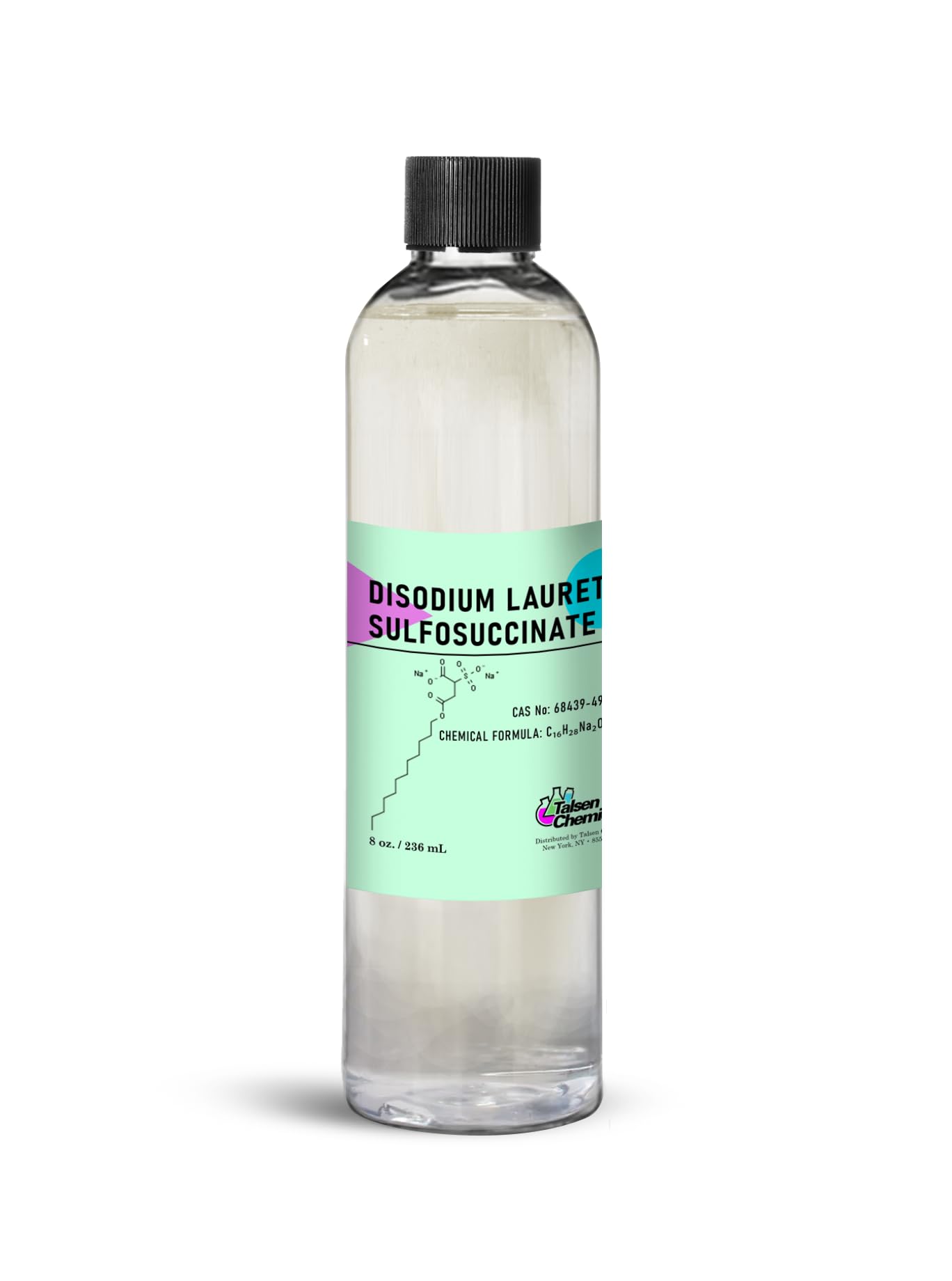 Talsen Chemicals Disodium Laureth Sulfosuccinate Liquid DLSS Soothing and Gentle Cleanser, Biodegradable Surfactant has Lathering and Emulsifying Properties, Good Foaming Agent (8 Ounce / 236 mL)