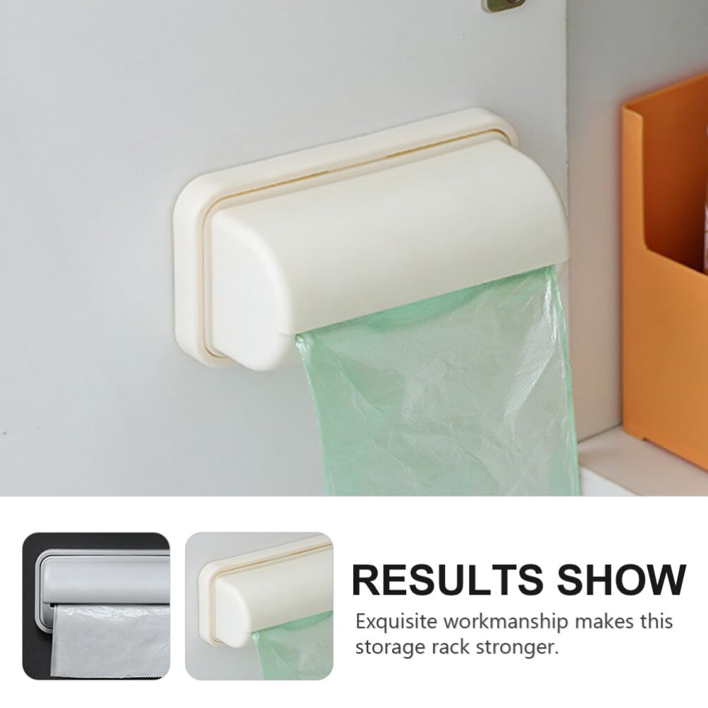 Garbage Bag Dispenser Roll Holder, Wall Mount Plastic Trash Bag Dispenser Single Side Loaded Organizer Storage Box Holder for Garbage Bag Grocery Bag Plastic Bag, 3pcs