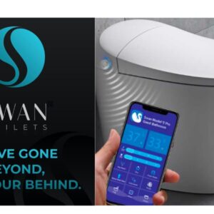 SWAN S-Pro Toilet - Smart Bidet One Piece Toilet for Bathrooms Warm Water Sprayer, Heated Seat, Automatic Flushing, LED lights, Auto Open & Close, Air Dryer| Luxury Smart Toilet | App Enabled |