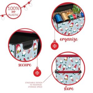 Simplify “Gnome Sweet Gnome Design Storage Bin | Christmas Tote | Holiday Décor Decorations Organizer | Lidded | Stackable | White