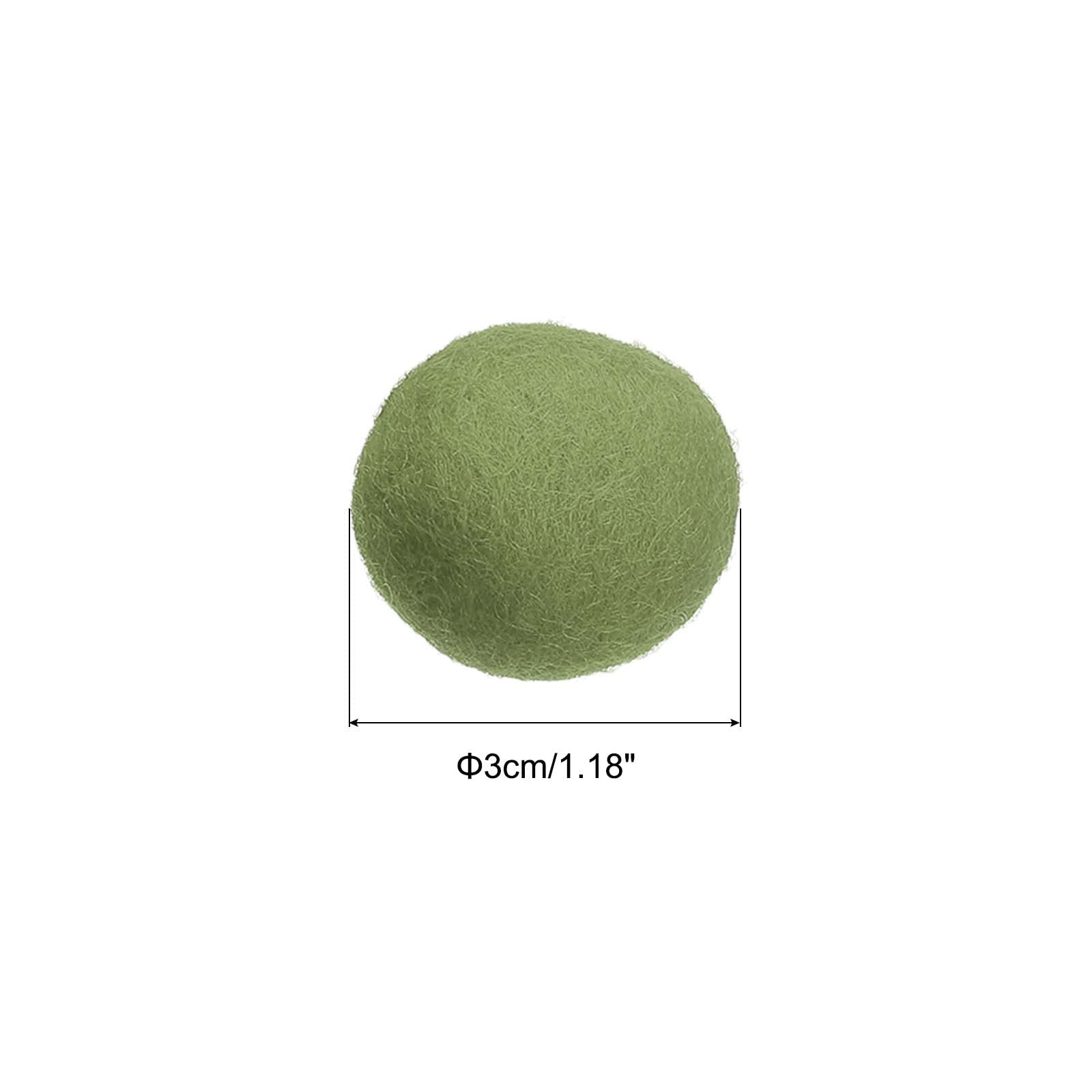 PATIKIL Wool Felt Balls Beads Wool Felting Pom 3cm 30mm Dark Green for Home Crafts Handcrafts Project DIY Pack of 5