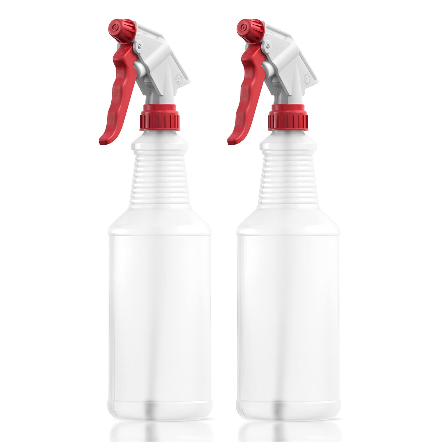 Bar5F Spray Bottle for Cleaning Solutions (24 Oz, 2 Pack) 3X Stronger Heavy-Duty Chemical Resistant 100% Leak-Proof USA Made