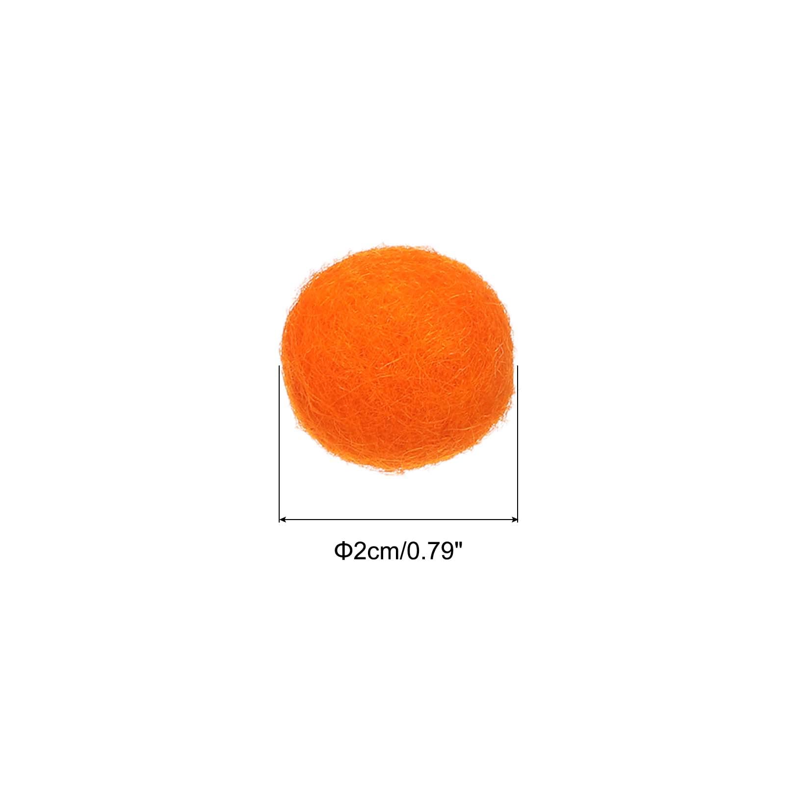 PATIKIL Wool Felt Ball Beads Wool Felting Pom 2cm 20mm Orange for Home Crafts Handcrafts Project DIY Pack of 10