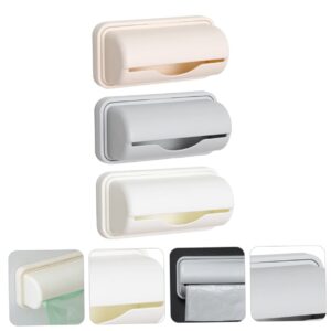 CORHAD Plastic Container 3 pcs Plastic Dispenser Cases Adhesive Mount Mounted Garbage Wall Container Bag Holder Bags Containers Storage Trash Plastic Containers