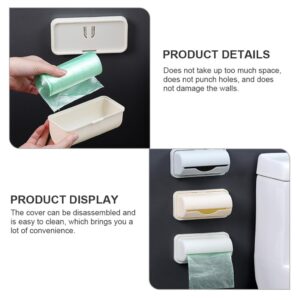 Garbage Bag Dispenser Roll Holder, Wall Mount Plastic Trash Bag Dispenser Single Side Loaded Organizer Storage Box Holder for Garbage Bag Grocery Bag Plastic Bag, 3pcs