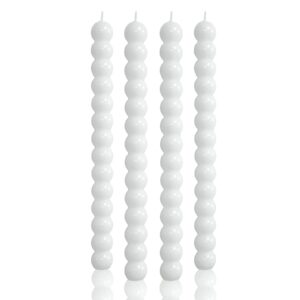 maitreya white taper candles conical stick candles spiral taper candles-set of 4 for decoration weddings party church-unscented dripless candles,10inch(d-white)