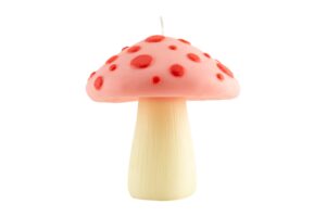 havenstone home mushroom candle (pink) - unscented soy wax, 4x3.5 inches, decoration