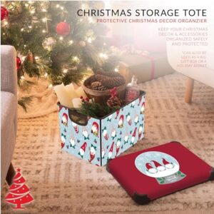 Simplify “Gnome Sweet Gnome Design Storage Bin | Christmas Tote | Holiday Décor Decorations Organizer | Lidded | Stackable | White