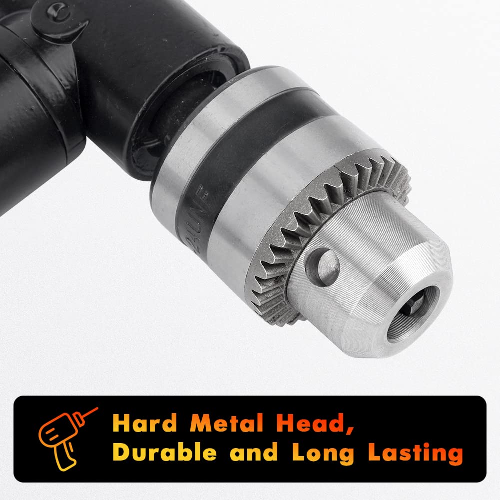 Right Angle Attachment 90 Degree Cordless Right Angle Drill Adapter Router Bit Extension Drilling Tool with 3/8" Keyed Chuck 8mm Hex Shank(Black)