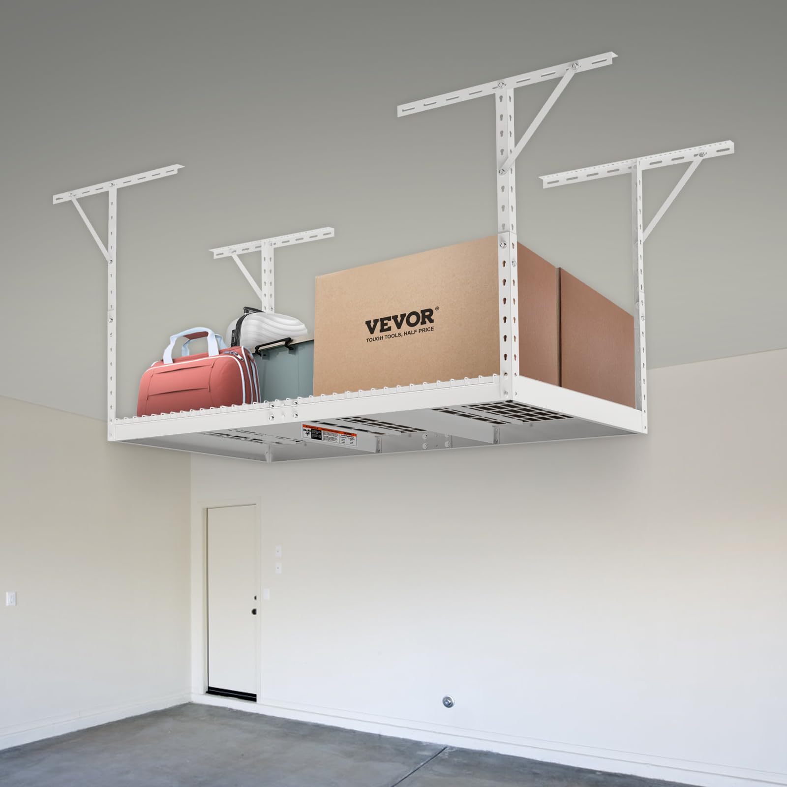 VEVOR Overhead Garage Storage Rack, 3x6 Garage Ceiling Storage Racks, Heavy Duty Adjustable Cold Rolled Steel Racks for Garage Storage, Organization, 550 lbs Load Capacity, 22''-40"