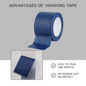 Lichamp Wide Masking Tape 3 inches, 1 Pack Blue Painters Tape Blue Masking Paper, 3 inches x 55 Yards x 1 Roll