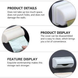 Garbage Bag Dispenser Roll Holder, Wall Mount Plastic Trash Bag Dispenser Single Side Loaded Organizer Storage Box Holder for Garbage Bag Grocery Bag Plastic Bag, 3pcs