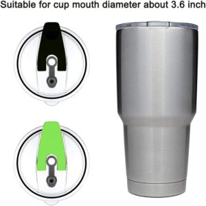 2 pcs Tumbler Replacement Lids,Spill-proof Splash Resistant Straw-friendly Cover,BPA Free & Straw Friendly (30 oz,white&black)