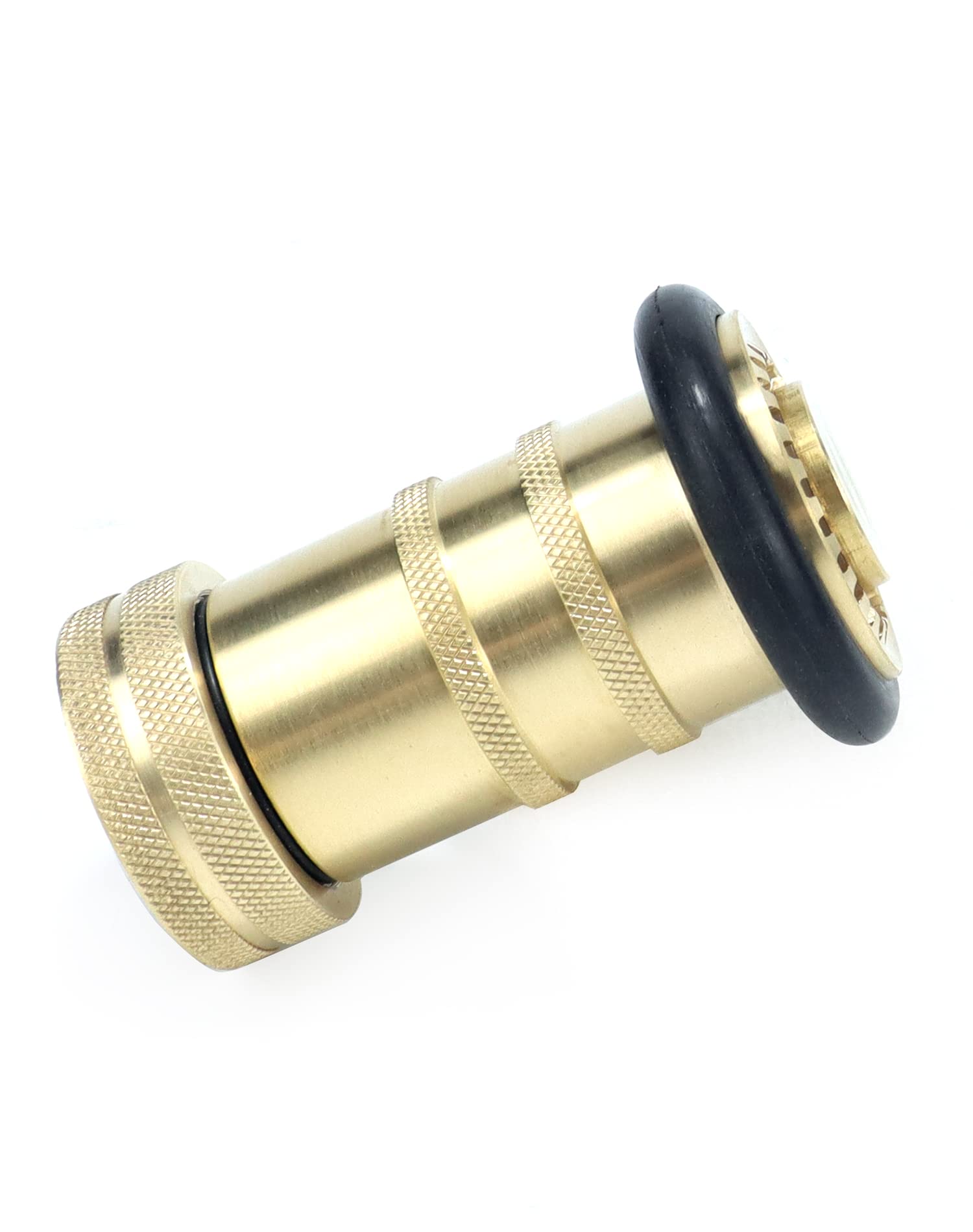 QWORK 1" NST/NH Brass Fire Hose Spray Nozzle, Heavy Duty Fire Equipment, Industrial Jet Fog Nozzle 36 gpm 100 psi