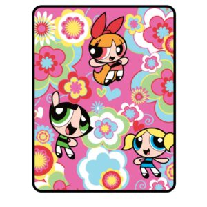 franco power puff girls bedding super soft micro raschel throw, 46 in x 60 in, (official licensed power puff girls product) collectibles