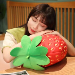 XIYUAN 20 inch Strawberry Pillow Fruit Children's Pillow Filled Strawberry Plush Pillow Super Soft Pillow Cushion for Boys and Girls Room Decoration Gift