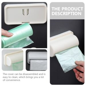 Garbage Bag Dispenser Roll Holder, Wall Mount Plastic Trash Bag Dispenser Single Side Loaded Organizer Storage Box Holder for Garbage Bag Grocery Bag Plastic Bag, 3pcs