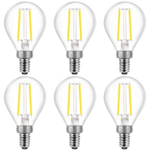 energetic e12 dimmable led g16.5 light bulb 60 watt light bulb 500 lumens candelabra bulb for chandeliers, ceiling fan, vanity, daylight 5000k vintage globe light bulb 6pack