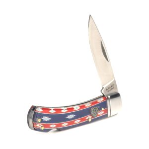 ARIAT 3" Red and Blue Southwestern Pattern Folding Knife