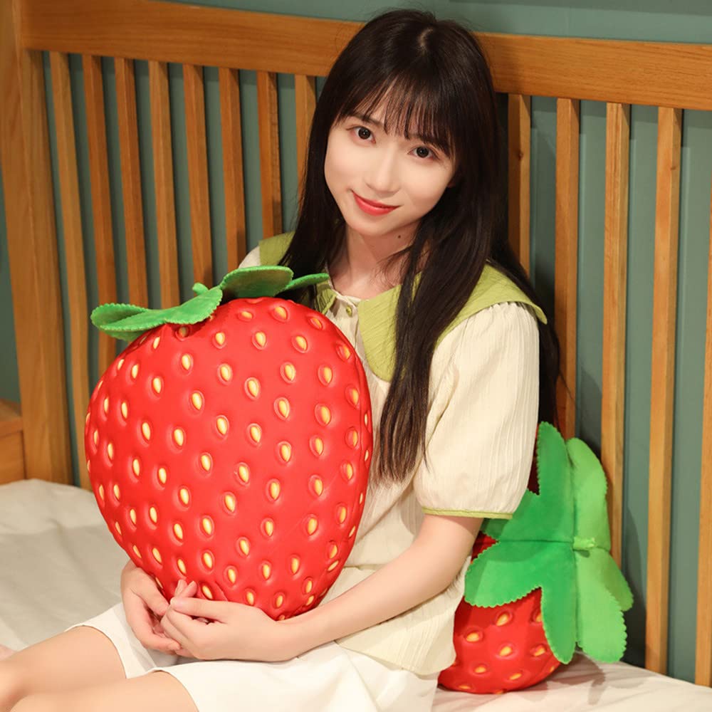 XIYUAN 20 inch Strawberry Pillow Fruit Children's Pillow Filled Strawberry Plush Pillow Super Soft Pillow Cushion for Boys and Girls Room Decoration Gift