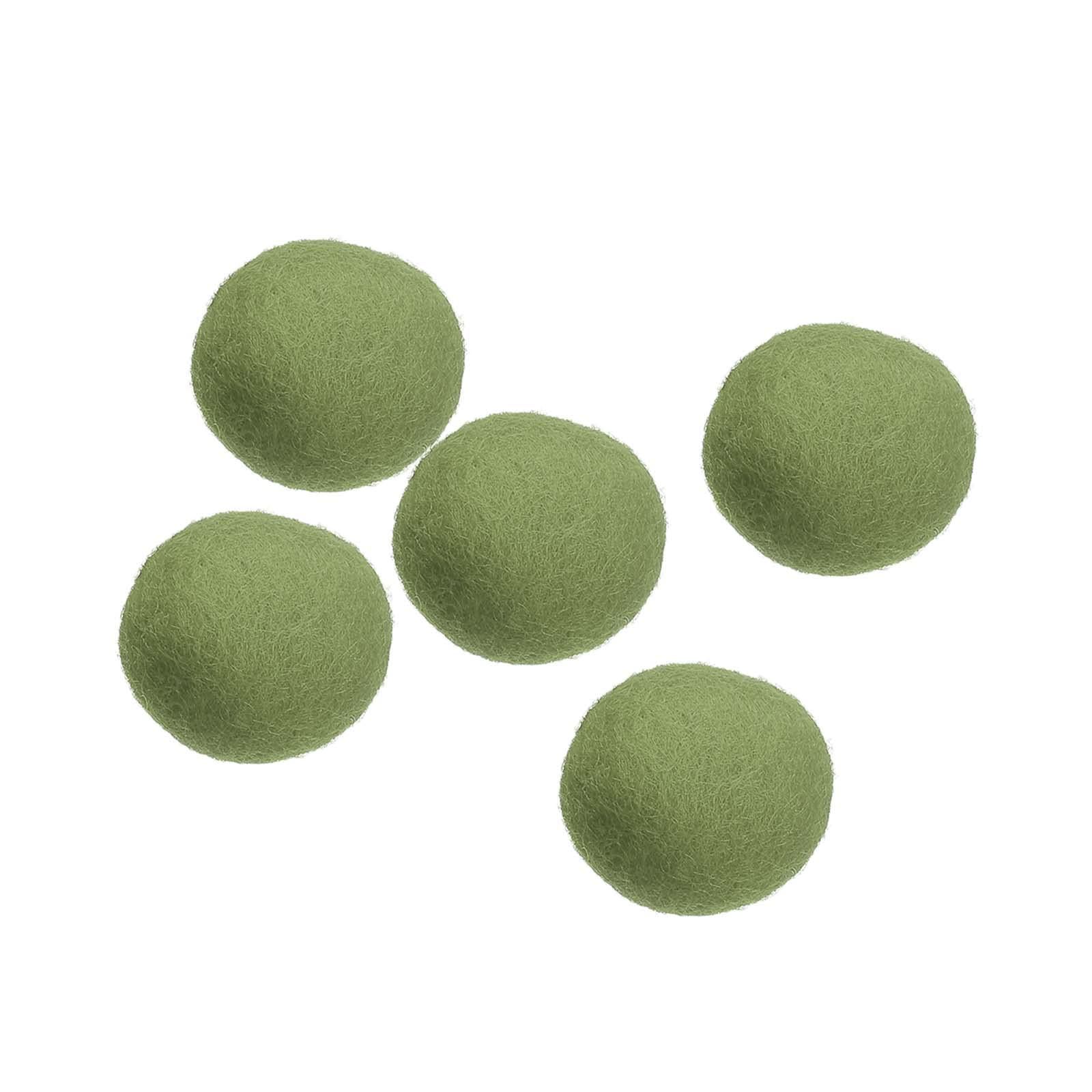 PATIKIL Wool Felt Balls Beads Wool Felting Pom 3cm 30mm Dark Green for Home Crafts Handcrafts Project DIY Pack of 5