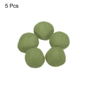 PATIKIL Wool Felt Balls Beads Wool Felting Pom 3cm 30mm Dark Green for Home Crafts Handcrafts Project DIY Pack of 5