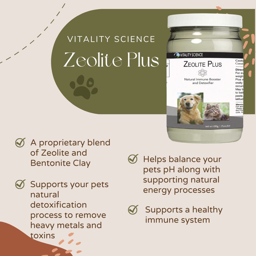 Vitality Science Zeolite Plus for Cats | Immune Support | Balances pH | Supports Energy Processes (4 lbs)