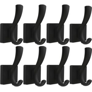 tofiigrem black wall hooks coat hook, towel hooks hand towel holder for bathroom, entryway mudroom hooks for hanging coat key robe hat backpack (8 pack, black)