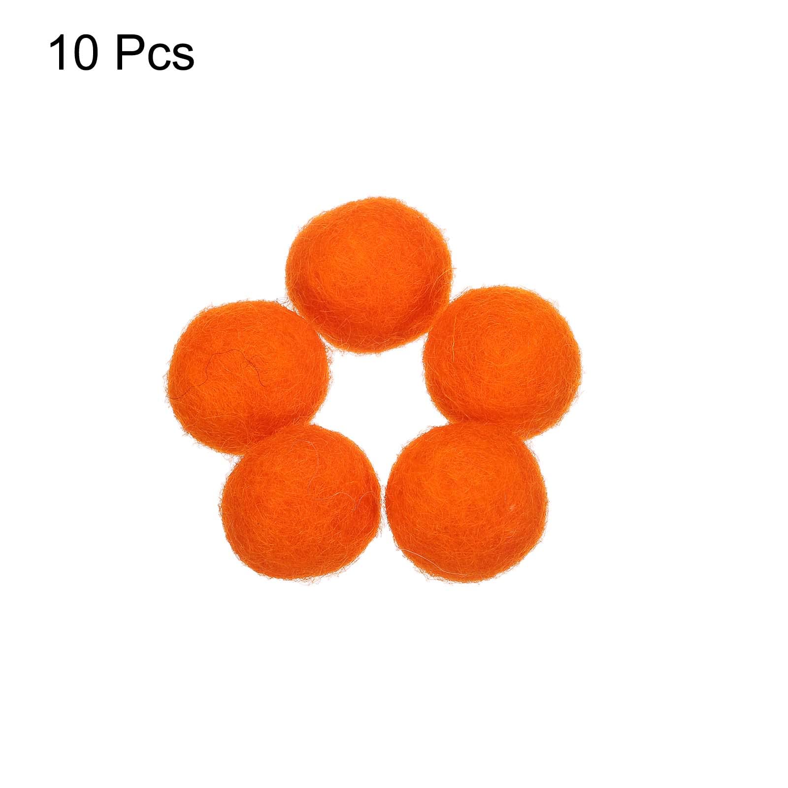 PATIKIL Wool Felt Ball Beads Wool Felting Pom 2cm 20mm Orange for Home Crafts Handcrafts Project DIY Pack of 10