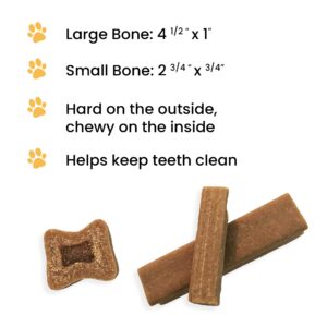 Peanut Butter Filled Dogs Bones - Stuffed Dog Bones for Small Dogs | Peanut Butter Filled Bones for Dogs Made with All Natural Ingredients | Healthy Dog Treats | Made in The USA | 14-15 Bones