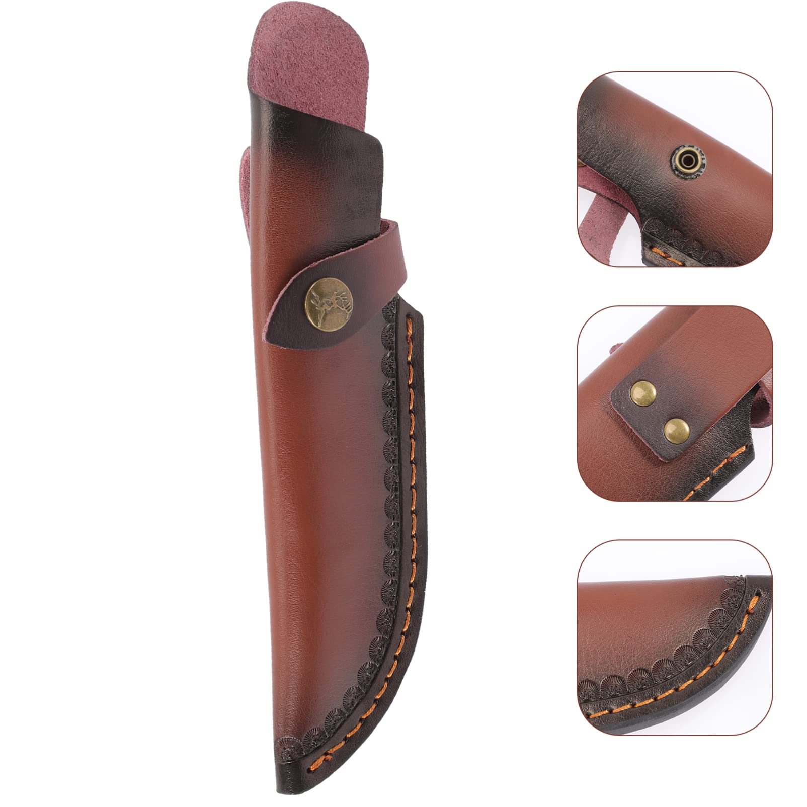 CALLARON Leather Sheaths Straight Blade Cover Belt Case for Outdoor