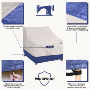 Simpelg Patio Chair Covers For Outdoor Furniture Waterproof 600D Thick Oxford Chair Covers For Outdoor Furniture, Outdoor Patio Covers 34"W x 39"D x34"H (2 Pack-Navy-Large)