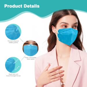 POQCCT KN95 Face Masks 50 Pack Tie Dye Breathable Safety Respirator 5-Ply Multicolor Cup Dust Disposable KN95 Mask For Adult