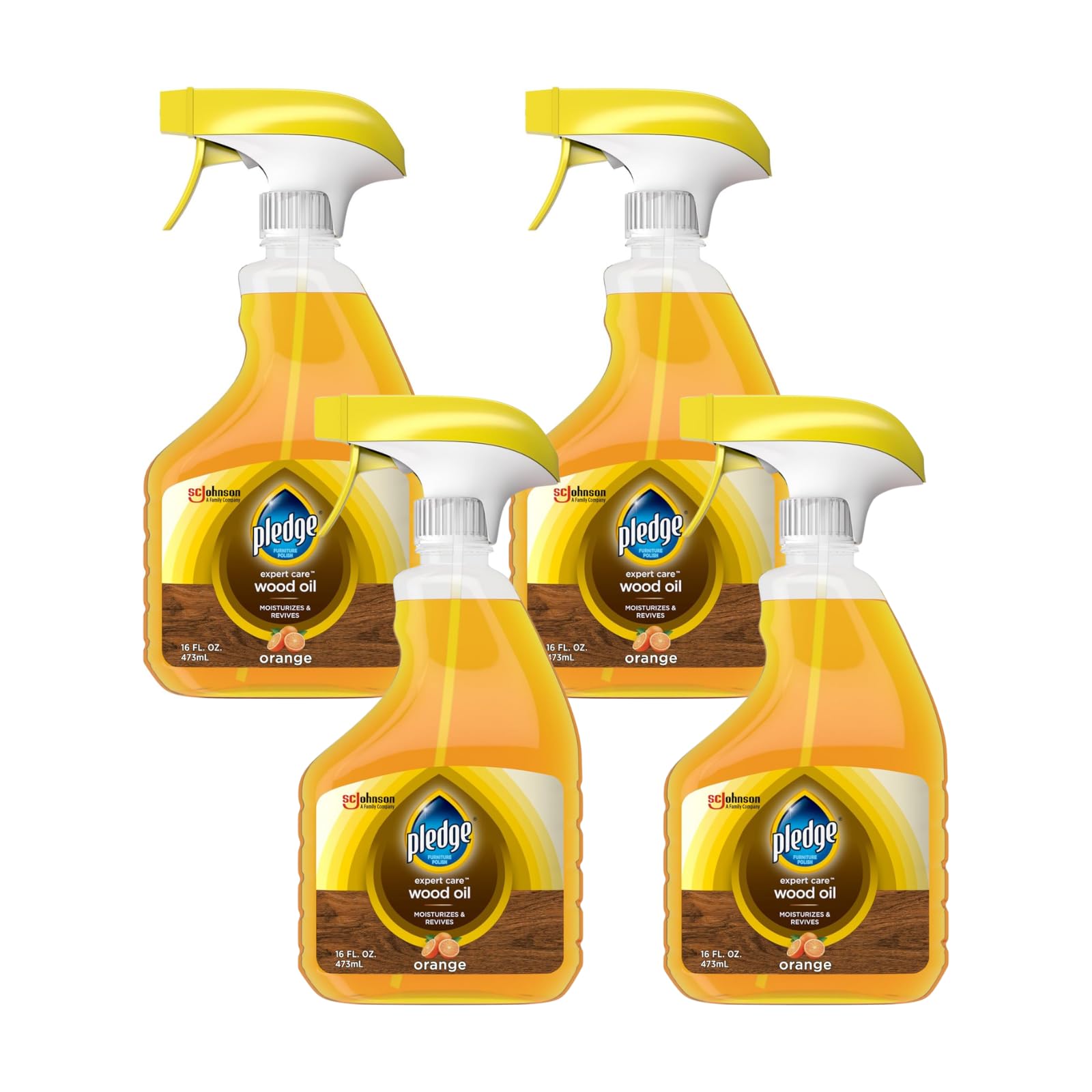 Pledge Wood Oil, Expert Care, Trigger, Orange Scent, 16 oz. (Pack of 4)