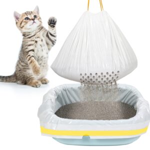 28 count large 31 x 18 inch sifting cat litter bags thick cat litter box liners with holes portable thick scratch resistant cat litter bags drawstring litter box liners for pet cat litter box supplies