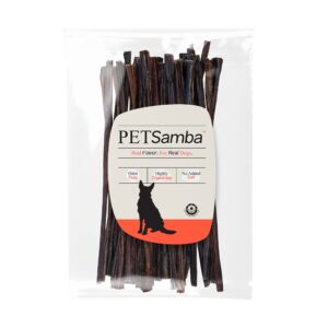 petsamba 6-inch beef stick jerky [20-pack] – all-natural meat chews, highly digestible, grain-free, dog sizes