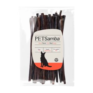 PETSamba 6-Inch Beef Stick Jerky [20-Pack] – All-Natural Meat Chews, Highly Digestible, Grain-Free, Dog Sizes