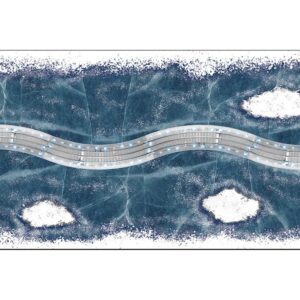 Lionel The Polar Express Illuminated Ice FasTrack O36 Curved Model Train 4-Pack with ICY Lake Track Map