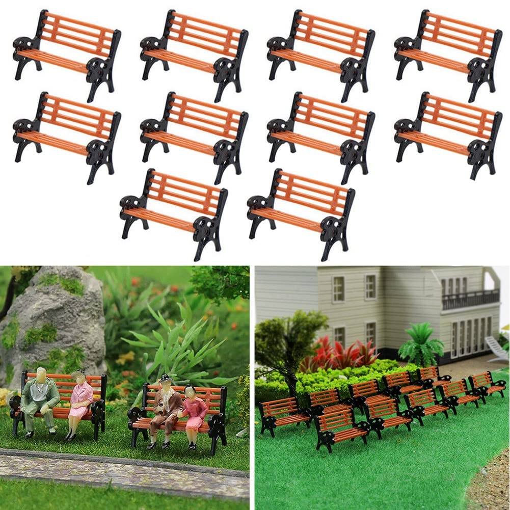 fenlan 10Pcs HO N O Scale 1:150 Bench Chair Settee Street Park Layout Plastic Crafts,/Railway Layout