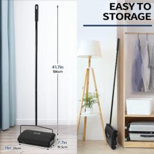 JEHONN Carpet Floor Sweeper Manual with Horsehair, Tub Tile Scrub Brush 3 in 1 Shower Brush