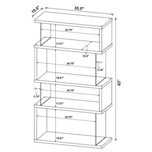 Coaster Home Furnishings Emelle 4-Shelf Bookcase with Glass Panels Grey Driftwood