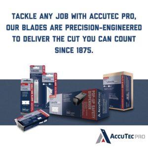 AccuTec Pro Heavy Duty Steel Backed Single Edge Razor Utility Blades - 100-Pack - .012" Made of High Carbon Steel for Extra Durability and Long Life - APBL-7055