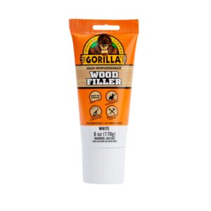 gorilla all purpose wood filler, 6oz tube, white (pack of 1)