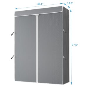 VIPEK Grey Upgarded Polyester Cover, Only fit V12 Garment Rack, 46.1" L x 18.5" W x 77.6" H