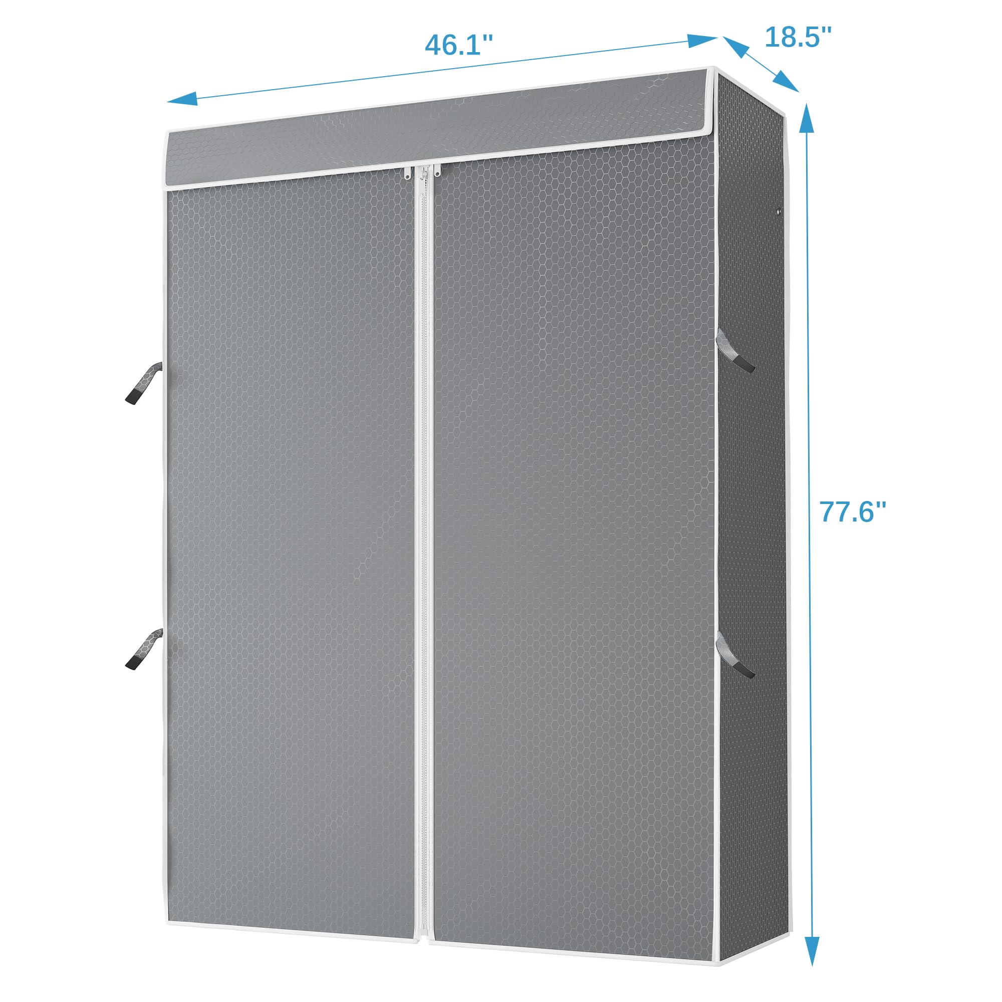 VIPEK Grey Upgarded Polyester Cover, Only fit V12 Garment Rack, 46.1" L x 18.5" W x 77.6" H